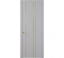 Дверь Belwooddoors Межкомнатная дверь Флекс 1 Молдинг Золото глухая Эмаль светло-серый