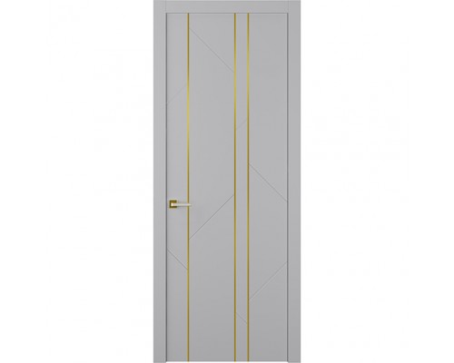 Дверь Belwooddoors Межкомнатная дверь Флекс 1 Молдинг Золото глухая Эмаль светло-серый