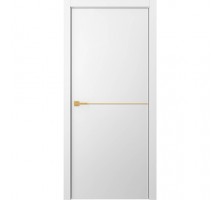 Дверь Belwooddoors Межкомнатная дверь Avesta 1H Молдинг Золото глухая Эмаль белый