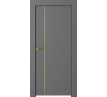 Дверь Belwooddoors Межкомнатная дверь Вега 1 Молдинг Золото глухая Эмаль графит