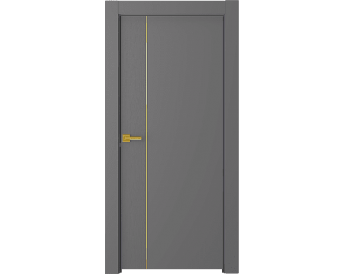 Дверь Belwooddoors Межкомнатная дверь Вега 1 Молдинг Золото глухая Эмаль графит