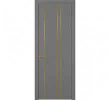 Дверь Belwooddoors Межкомнатная дверь Флекс 1 Молдинг Золото глухая Эмаль графит