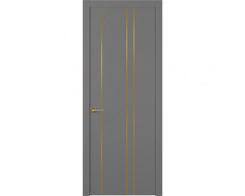 Дверь Belwooddoors Межкомнатная дверь Флекс 1 Молдинг Золото глухая Эмаль графит