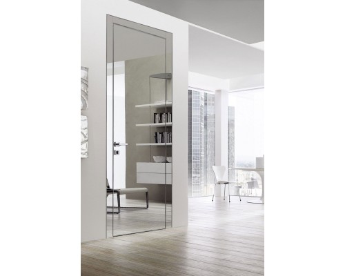 Дверь Belwooddoors Межкомнатная дверь Спейс с зеркалом Стекло Лакобель чёрный