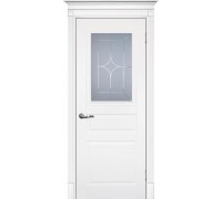 Дверь Эмаль Текона Смальта 01 со стеклом Белый ral 9003