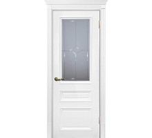 Дверь Эмаль Текона Смальта 06 со стеклом Белый ral 9003