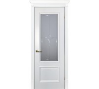 Дверь Эмаль Текона Смальта 07 со стеклом Белый ral 9003
