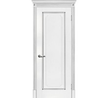 Дверь Мариам Флоренция-1 глухое белый, патина серебро