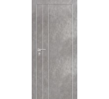 Дверь Profilo Porte PX-14 AL кромка с 2-х ст. глухое с молдингом Серый бетон