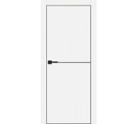 Дверь Profilo Porte PX-19 черная кромка с 4-х ст. глухое с молдингом Белый
