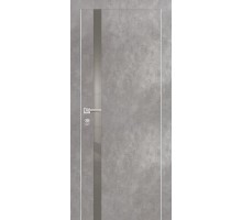 Дверь Profilo Porte PX-8 AL кромка с 2-х ст. со стеклом Серый бетон