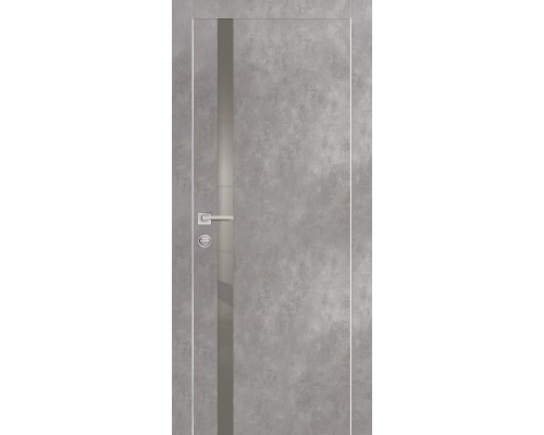 Дверь Profilo Porte PX-8 AL кромка с 2-х ст. со стеклом Серый бетон