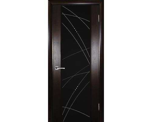 Дверь Текона Страто 02 со стеклом Тонированный черный дуб