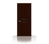 СитиДорс межкомнатная дверь модель Турин-2 цвет Ясень шоколад триплекс чёрный