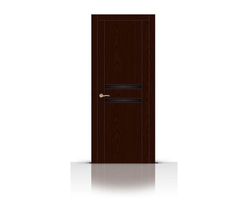 СитиДорс межкомнатная дверь модель Турин-2 цвет Ясень шоколад триплекс чёрный