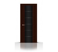 СитиДорс межкомнатная дверь модель Виконт цвет Ясень шоколад триплекс чёрный