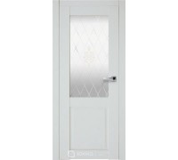 Юкка Межкомнатная дверь Аллюр 5 стекло мателюкс с гравировкой и заливным витражом