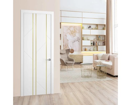 Дверь Belwooddoors Межкомнатная дверь Флекс 1 Молдинг Золото глухая Эмаль заказной Дверь Belwooddoors Межкомнатная дверь Флекс 1 Молдинг Золото глухая Эмаль заказной