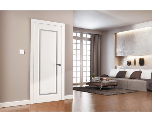 Дверь Belwooddoors Межкомнатная дверь Платинум 1 со стеклом Эмаль белый
