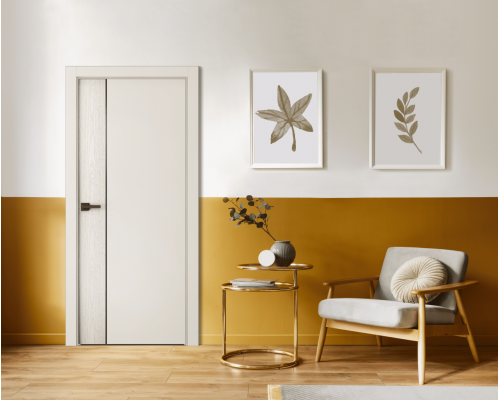 Дверь Belwooddoors Межкомнатная дверь Вега 1 Молдинг Золото глухая Эмаль жемчуг