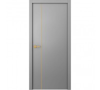 Дверь Belwooddoors Межкомнатная дверь Avesta 1V Молдинг Золото глухая Эмаль светло-серый