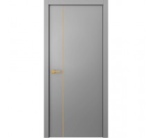 Дверь Belwooddoors Межкомнатная дверь Avesta 1V Молдинг Золото глухая Эмаль светло-серый