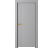 Дверь Belwooddoors Межкомнатная дверь Вега 1 Молдинг Золото глухая Эмаль светло-серый