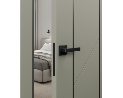 Дверь Belwooddoors Межкомнатная дверь Флекс 1 Молдинг Чёрный глухая Эмаль светло-серый