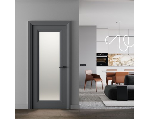 Дверь Belwooddoors Межкомнатная дверь Левел 1 со стеклом Эмаль светло-серый