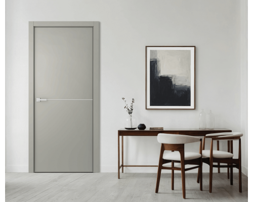 Дверь Belwooddoors Межкомнатная дверь Avesta 1H Молдинг Хром декоративные элементы Эмаль белый