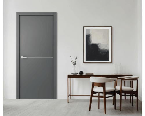 Дверь Belwooddoors Межкомнатная дверь Avesta 1H Молдинг Хром декоративные элементы Эмаль белый