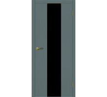 Матадор дверь Тефия ДО натуральный шпон антрацит черный триплекс