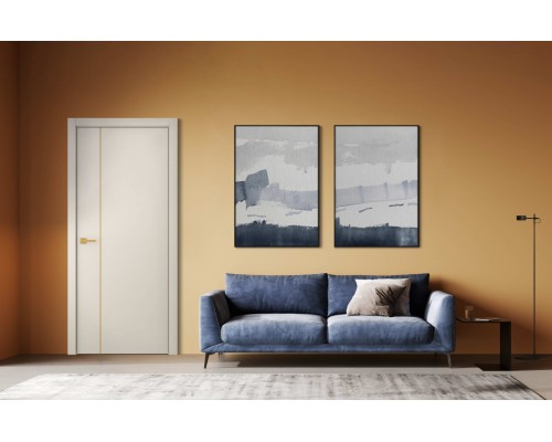 Дверь Belwooddoors Межкомнатная дверь Avesta 1V Молдинг Золото глухая Эмаль светло-серый Дверь Belwooddoors Межкомнатная дверь Avesta 1V Молдинг Золото глухая Эмаль светло-серый
