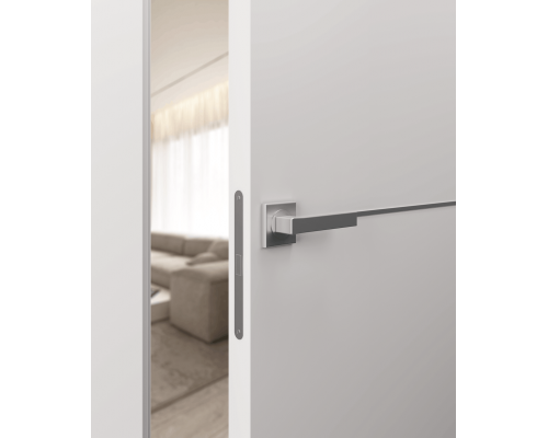 Дверь Belwooddoors Межкомнатная дверь Avesta 1H Молдинг Хром декоративные элементы Эмаль белый