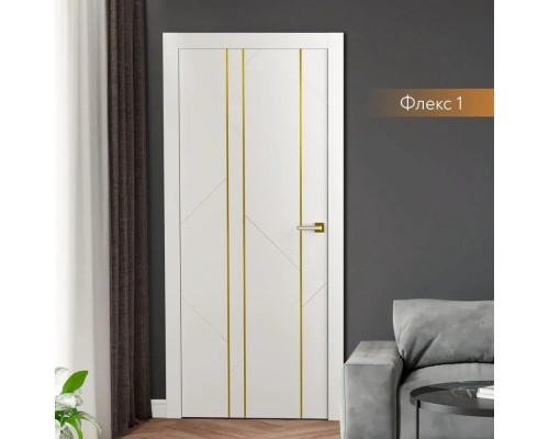 Дверь Belwooddoors Межкомнатная дверь Флекс 1 Молдинг Золото глухая Эмаль заказной Дверь Belwooddoors Межкомнатная дверь Флекс 1 Молдинг Золото глухая Эмаль заказной