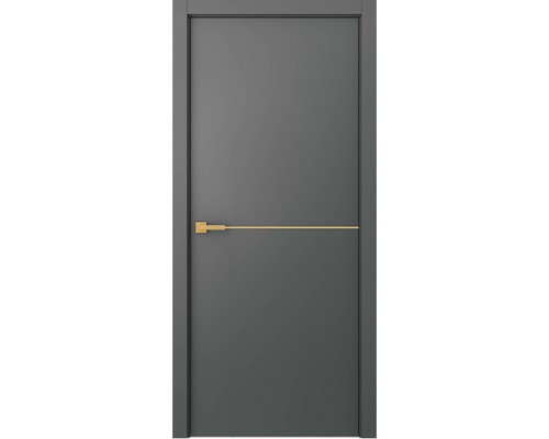 Дверь Belwooddoors Межкомнатная дверь Avesta 1H Молдинг Золото глухая Эмаль графит