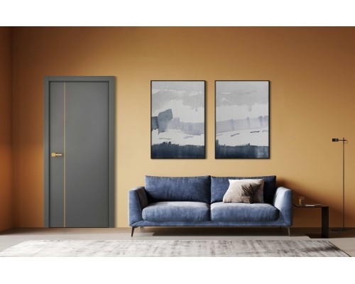 Дверь Belwooddoors Межкомнатная дверь Avesta 1V Молдинг Золото глухая Эмаль светло-серый Дверь Belwooddoors Межкомнатная дверь Avesta 1V Молдинг Золото глухая Эмаль светло-серый