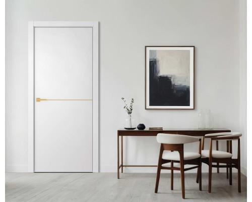 Дверь Belwooddoors Межкомнатная дверь Avesta 1H Молдинг Золото глухая Эмаль белый Дверь Belwooddoors Межкомнатная дверь Avesta 1H Молдинг Золото глухая Эмаль белый