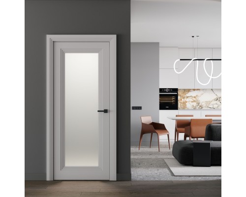 Дверь Belwooddoors Межкомнатная дверь Левел 1 со стеклом Эмаль светло-серый