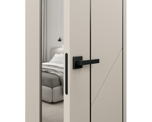 Дверь Belwooddoors Межкомнатная дверь Флекс 1 Молдинг Чёрный глухая Эмаль светло-серый