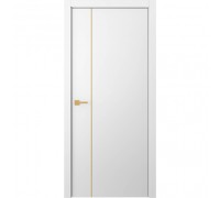 Дверь Belwooddoors Межкомнатная дверь Avesta 1V Молдинг Золото глухая Эмаль белый