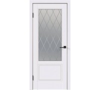 Дверное полотно эмаль SCANDI со стеклом 2V без притвора Белый