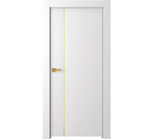 Дверь Belwooddoors Межкомнатная дверь Вега 1 Молдинг Золото глухая Эмаль белый