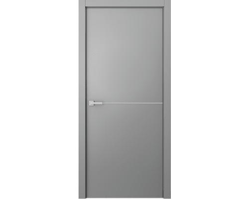 Дверь Belwooddoors Межкомнатная дверь Avesta 1H Молдинг Хром декоративные элементы Эмаль светло-серый