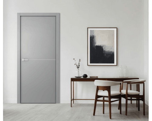 Дверь Belwooddoors Межкомнатная дверь Avesta 1H Молдинг Хром декоративные элементы Эмаль белый