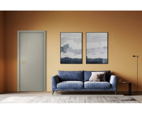 Дверь Belwooddoors Межкомнатная дверь Avesta 1V Молдинг Золото глухая Эмаль светло-серый Дверь Belwooddoors Межкомнатная дверь Avesta 1V Молдинг Золото глухая Эмаль светло-серый