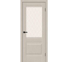 Дверь Прима-3 Cream Silkwood White Сrystal Браво, Bravo