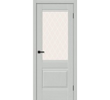 Дверь Прима-3 Grey Silkwood White Сrystal Браво, Bravo