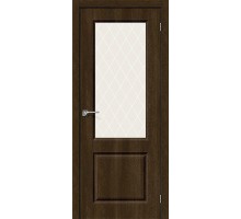 Дверь Скинни-13 Dark Barnwood White Сrystal Браво, Bravo +петли