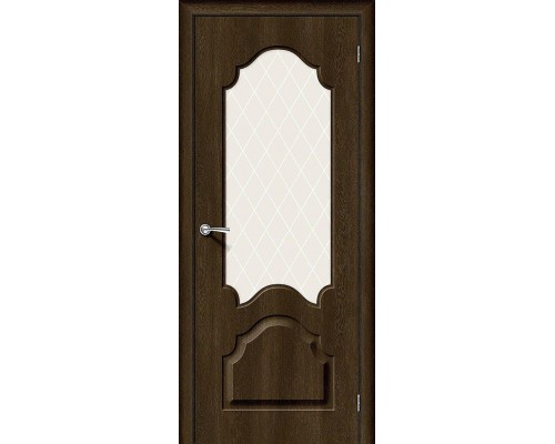 Дверь Скинни-33 Dark Barnwood White Сrystal Браво, Bravo +петли